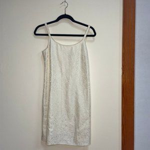 Vintage white floral slip dress - United Colors of Benetton - Size S
